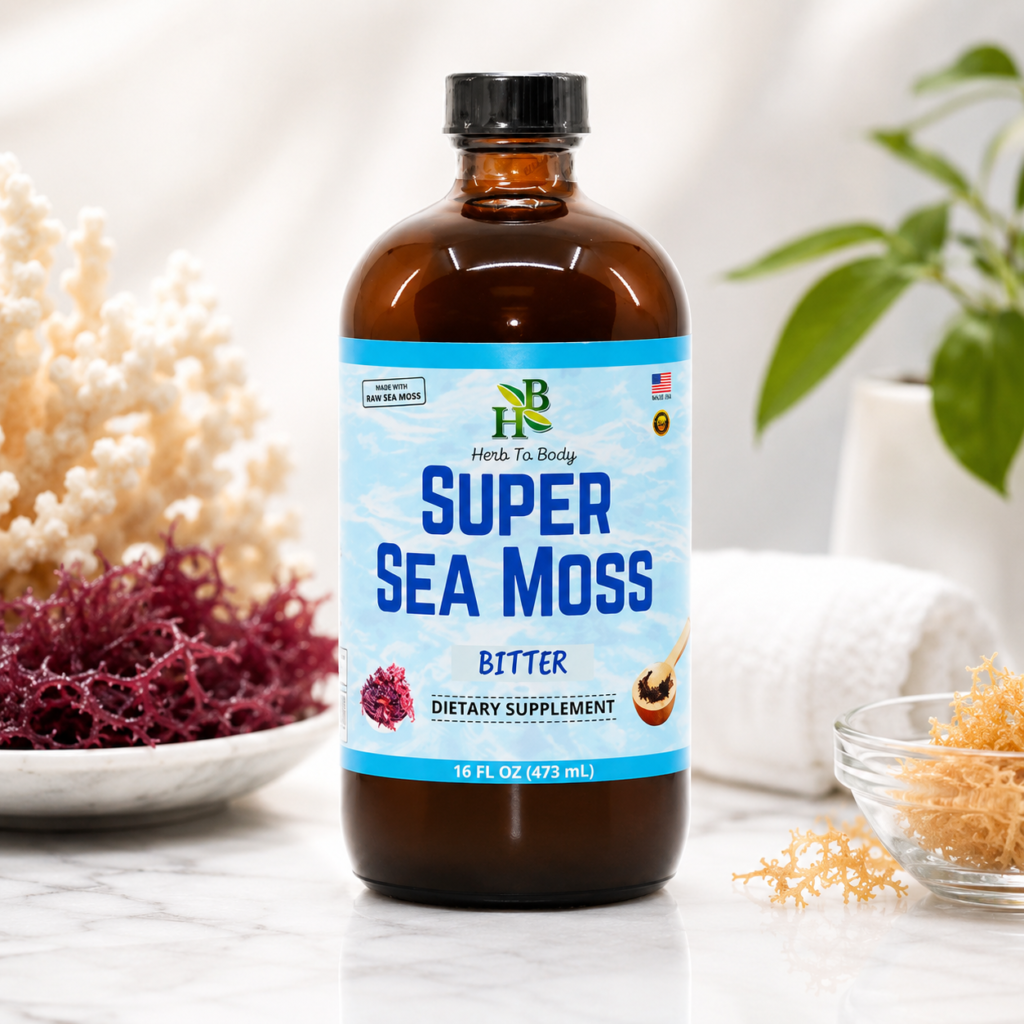 herb to body super sea moss bitters (herbal tonic) 16 oz