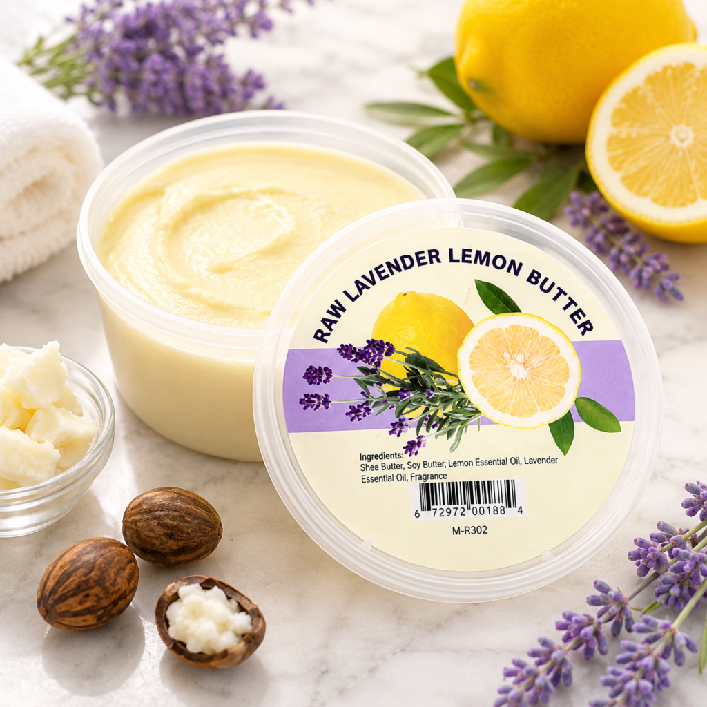 raw lavender lemon butter for calming & complete skin comfort 2
